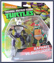 Raphael vs. Shredder from Teenage Mutant Ninja Turtles - Nickelodeon - Basic Series manufactured by Playmates [Front]