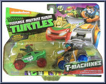 Raph in Monster Truck & Tiger Claw in Safari Truck from Teenage Mutant Ninja Turtles - Nickelodeon - T-Machines manufactured by Playmates [Front]