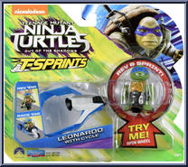 Leonardo (with Cycle) from Teenage Mutant Ninja Turtles - Out of the Shadows - T-Sprints manufactured by Playmates [Front]