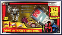 Cyborg with T-Cycle & Turbo Mobile from Teen Titans - Vehicles manufactured by Bandai [Front]