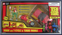 Robin with T-Cycle & Turbo Mobile from Teen Titans - Vehicles manufactured by Bandai [Front]