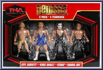 Jeff Jarrett / Kurt Angle / Sting / Samoa Joe from TNA - Genesis manufactured by Jakks Pacific [Front]