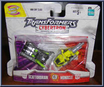 Scattorbrain vs Monocle from Transformers - Cybertron - Mini-Cons manufactured by Hasbro [Front]