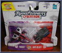 Thrust vs Anti-Blaze from Transformers - Cybertron - Mini-Cons manufactured by Hasbro [Front]