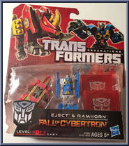 Eject & Ramhorn from Transformers - Generations - Fall of Cybertron - Legends Class manufactured by Hasbro [Front]