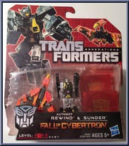 Rewind (Autobot) & Sunder from Transformers - Generations - Fall of Cybertron - Legends Class manufactured by Hasbro [Front]