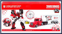 Target Optimus Prime and Autobot Bullseye from Transformers - Generations - Exclusives manufactured by Hasbro [Back]