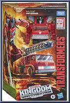 Inferno from Transformers - Kingdom War for Cybertron - Voyager Class manufactured by Hasbro [Front]