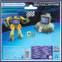 Cosmos (Autobot) from Transformers - Legacy - Velocitron Speedia 500 Collection - Deluxe Class manufactured by Hasbro [Back]