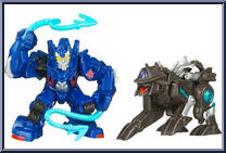 Jolt vs Ravage from Transformers - Revenge of the Fallen - Robot Heroes manufactured by Hasbro [Loose]