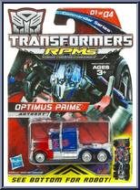 Optimus Prime from Transformers - Revenge of the Fallen - RPM Mini Vehicles - Commander Series manufactured by Hasbro [Front]