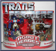 Optimus Prime / Scorponok from Transformers - Robot Heroes - Movie Series manufactured by Hasbro [Front]