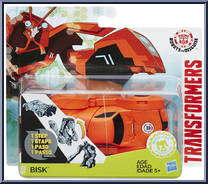 Bisk from Transformers - Robots in Disguise (2015) - 1-Step Changers manufactured by Hasbro [Front]