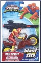 Iron Spider (with Repulsor Cycle) from Ultimate Spider-Man - Sinister 6 - blast N Go manufactured by Hasbro [Front]