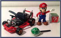 Mario (with Green Shell Missile) from Video Game Super Stars Presents - Mario Kart 64 manufactured by Toy Biz [Loose]