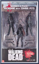 Michonne with Zombie Pets (Bloody 3 Pack) from Walking Dead - Exclusives manufactured by McFarlane [Front]