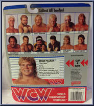 Brian Pillman (Orange Tiger Print Suit) from WCW - Series 1 - Released in US manufactured by Galoob [Back]