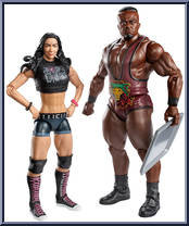 Big E Langston & A.J. Lee from WWE Battle Packs - Series 28 manufactured by Mattel [Loose]