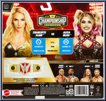 Charlotte Flair / Alexa Bliss from WWE Championship Showdown - Series 12 manufactured by Mattel [Back]