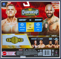 Gunther vs Ricochet from WWE Championship Showdown - Series 13 manufactured by Mattel [Back]