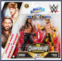 Roman Reigns vs Logan Paul from WWE Championship Showdown - Series 15 manufactured by Mattel [Front]