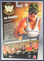 Sgt. Slaughter from WWE Elite Collection - Legends - Series  1 manufactured by Mattel [Back]