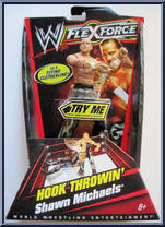 Shawn Michaels (Hook Throwin') from WWE Flex Force - Red Card manufactured by Mattel [Front]