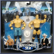 John Cena / John Bradshaw Layfield from WWE WrestleMania 21 - 2-Packs manufactured by Jakks Pacific [Front]