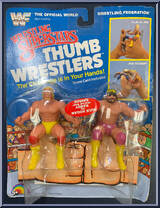 Hulk Hogan vs. Randy Savage from WWF - Thumb Wrestlers manufactured by LJN [Front]