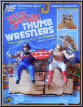 Hillbilly Jim vs. Big John Studd from WWF - Thumb Wrestlers manufactured by LJN [Front]