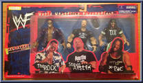 Rock / Stone Cold Steve Austin / X-Pac from WWF Signature - Series 4 - Survivor Series manufactured by Jakks Pacific [Front]