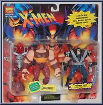 Juggernaut & Wolverine Patch from X-Men - Canadian 2-Pack - Series 1 manufactured by Toy Biz [Front]
