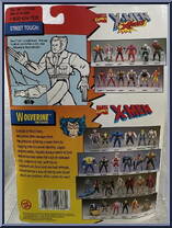 Wolverine (7th Edition - Street Clothes) from X-Men - Series 7 manufactured by Toy Biz [Back]