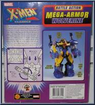 Wolverine from X-Men - Classics - Battle Action Mega-Armor manufactured by Toy Biz [Back]