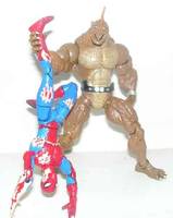 Stegron (Dinasaur Man) Damaged Spiderman (Spider-Man) Custom Action Figure