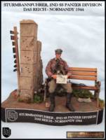 Sturmbannfuhrer (Major) 2nd SS Panzer Division Das Reich and Park Wall display (One:12 Collective) Custom Diorama / Playset