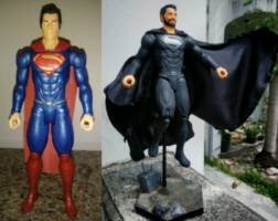 Superman (Rebirth Black Suit) (Batman v Superman) Custom Action Figure [Before and After]