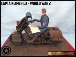 Captain America on Harley WW2 (Captain America) Custom Diorama / Playset