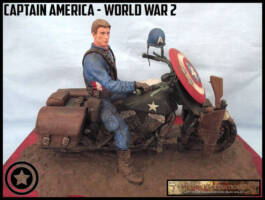 Captain America on Harley WW2 (Captain America) Custom Diorama / Playset