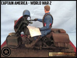 Captain America on Harley WW2 (Captain America) Custom Diorama / Playset