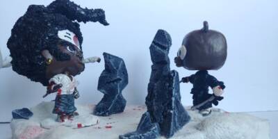 Afro Samurai and Jinnosuke custom Funko Pop (Fight Scene Diorama) (Funko Pop!) Custom Other [Afro Samurai and Jinnosuke custom Funko Pop (Fight Scene Diorama)]