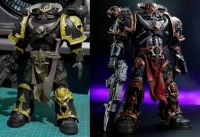 Custom Black Legion Chaos Space Marine (Warhammer) Custom Action Figure [Before and After]