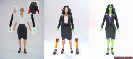 She-Hulk (Lawyer) (Marvel Legends) Custom Action Figure [She-Hulk (lawyer) custom action figure before and after]
