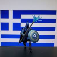 Captain Hellas. Greece's answer for Captain America (Marvel) Custom Action Figure [Electric spear]