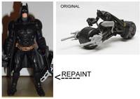 Batman + Batpod + EMP-GUN (DARK KNIGHT RISES) REPAINT (Batman) Custom Action Figure