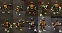 TMNT 2012 in Vintage Colors Set (W/Chain Weapons) (Teenage Mutant Ninja Turtles) Custom Action Figure