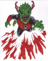 Red Lantern Glywon, Original (Green Lantern) Custom Miniature / Figurine