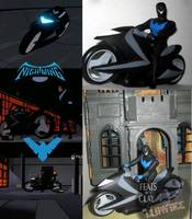 TNBA Nightwing & Motorcycle (Batman Animated) Custom Vehicle