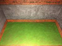 Brick/Concrete Walls with Grass Ground Diorama (Power Rangers) Custom Diorama / Playset