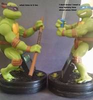 Tmnt 2003 Donatello and Leonardo Alarm Clock Refurbished (Teenage Mutant Ninja Turtles) Custom Statue / Bust